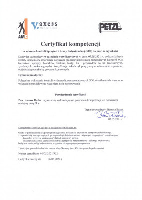 CERTYFIKAT KOMPETENCJI