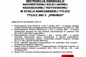 Plan Ewakuacyjny stacji narciarskiej Tylicz Ski 