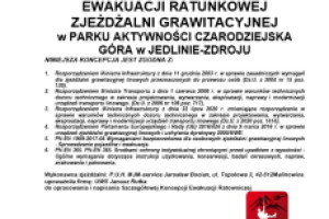 Szczegółową Koncepcję Ewakuacji Ratunkowej dla zjeżdżalni grawitacyjnej.